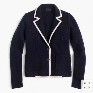 J. Crew Wool Blazer Navy with Cream Trim Small